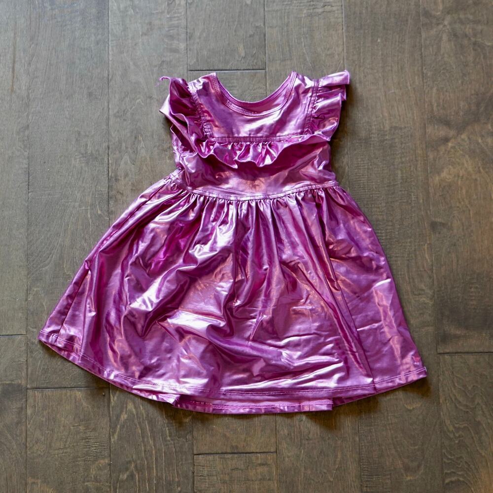 Pink Chicken Girls Lamé Dress - Blush Pink 3 Years